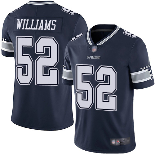 Men Dallas Cowboys Limited Navy Blue Connor Williams Home 52 Vapor Untouchable NFL Jersey
